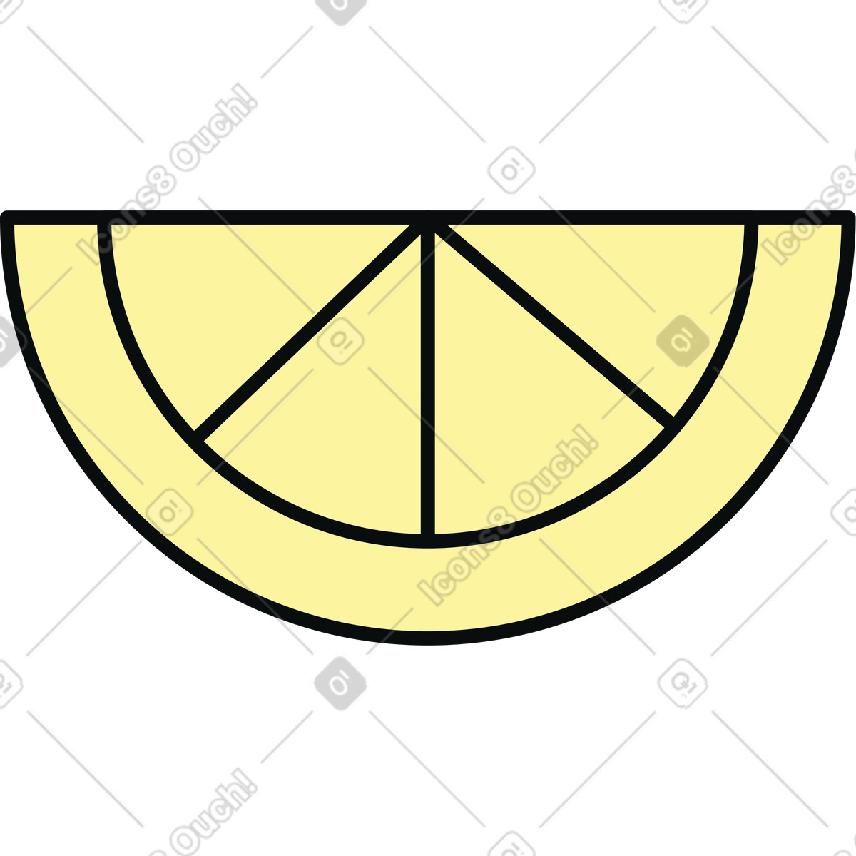 Slice of lemon illustration in Teko style download in PNG, SVG