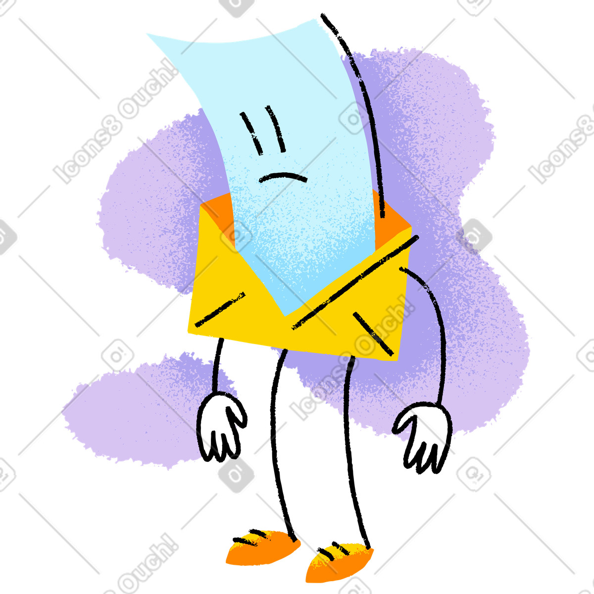 Sad e-mail illustration in PNG, SVG