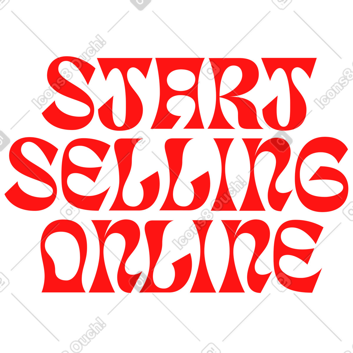 Ilustración Las letras comienzan a vender en línea texto de estilo antiguas Lettering descargar PNG y SVG