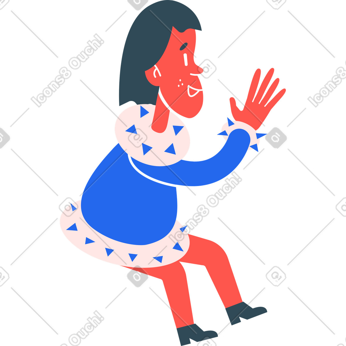 下载 Kingdom 风格的 跳跃的女孩 插画，支持 PNG、SVG 格式