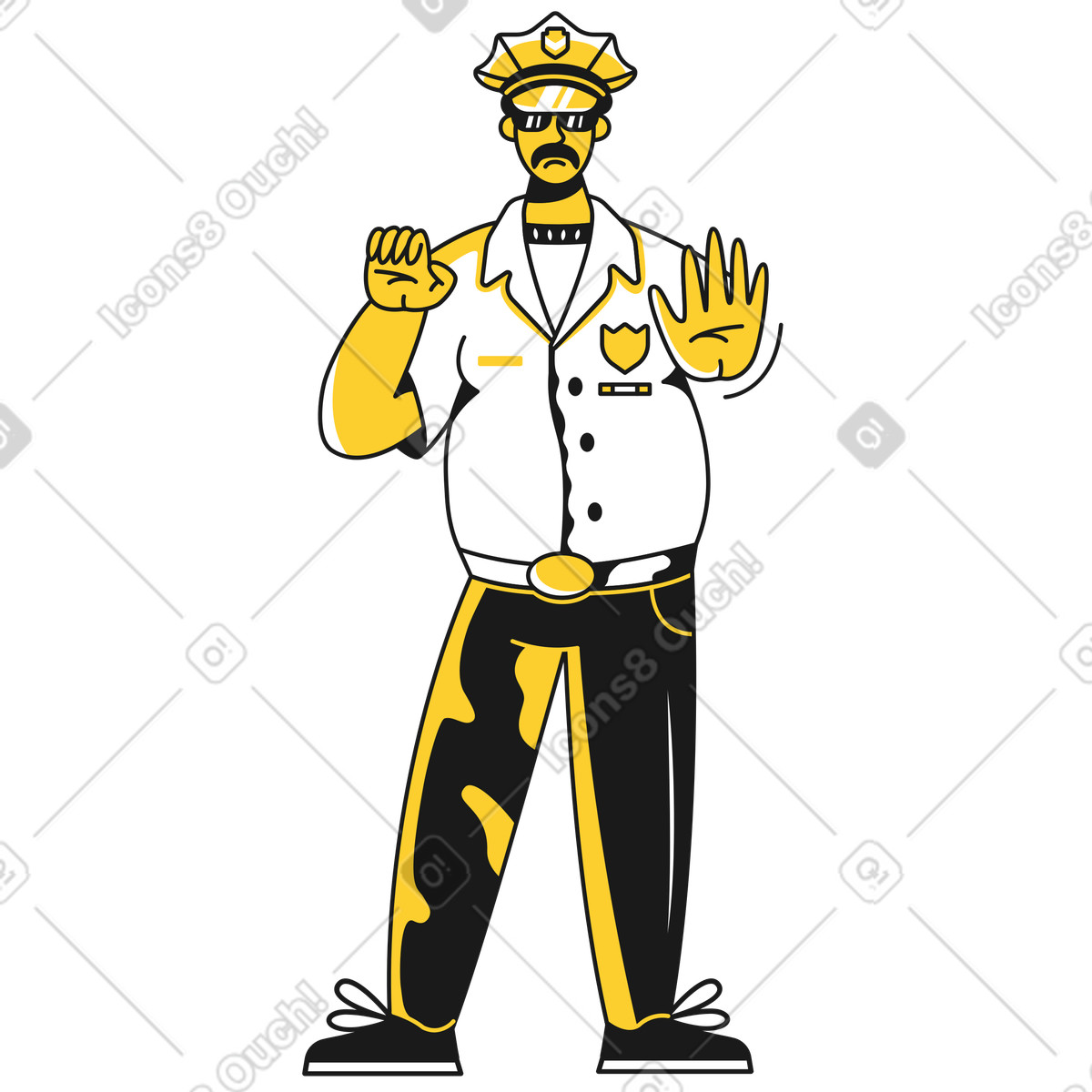 Ilustración Policía en estilo Taxi a descargar en PNG y SVG