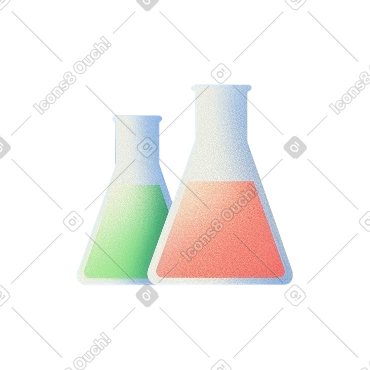 Flasks with medicinal solution illustration in Grainy style download in PNG, SVG