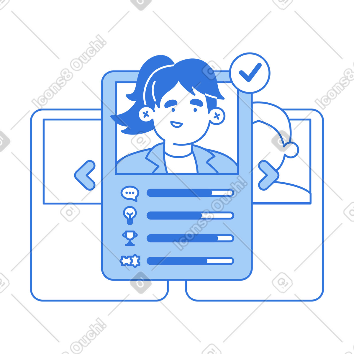 The best candidate for vacancy illustration in Sky style download in PNG, SVG