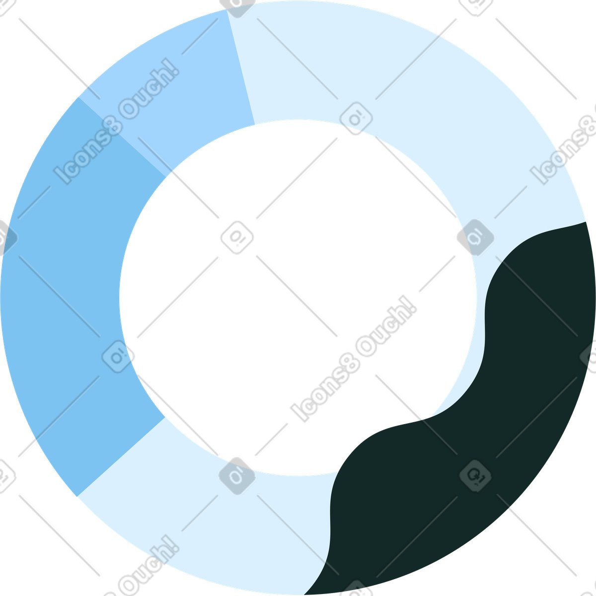 Ilustración Gráfico de anillos en estilo Concept a descargar en PNG y SVG