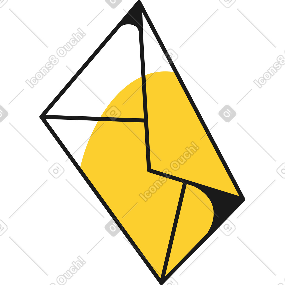 Taxi スタイルの 封印された郵便封筒 のイラストをPNG、SVG形式でダウンロード