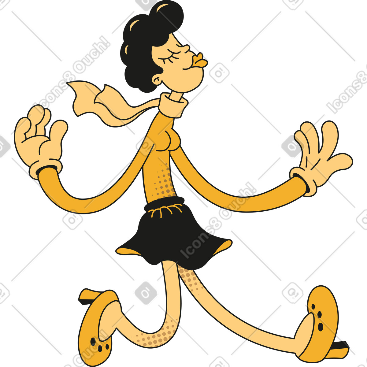 Woman illustration in Rubber style download in PNG, SVG