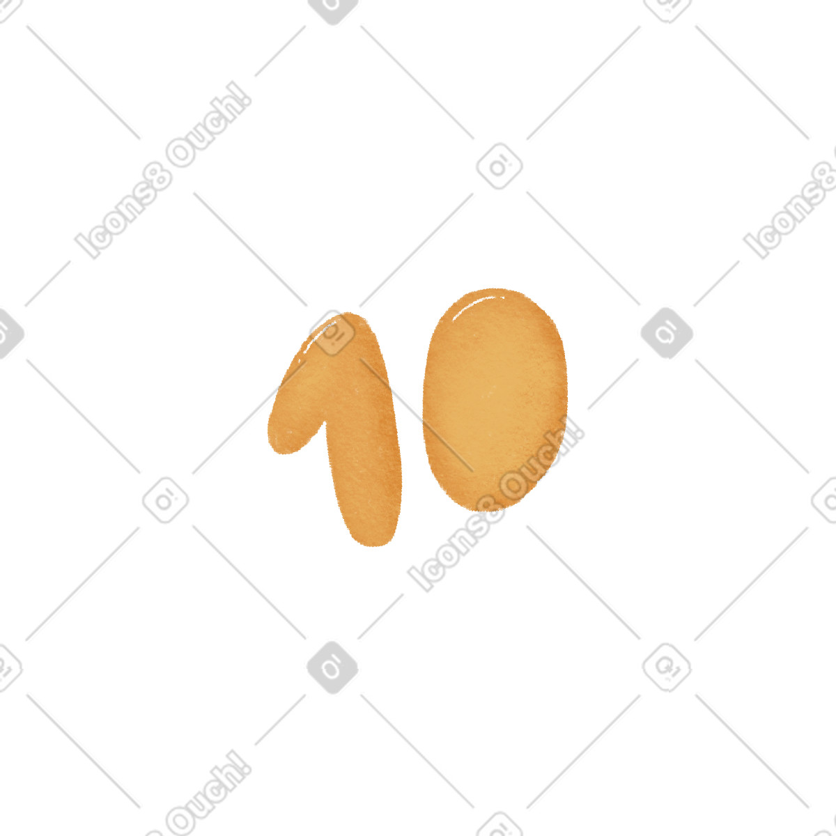 Textured 10 number illustration in Woolly style download in PNG, SVG