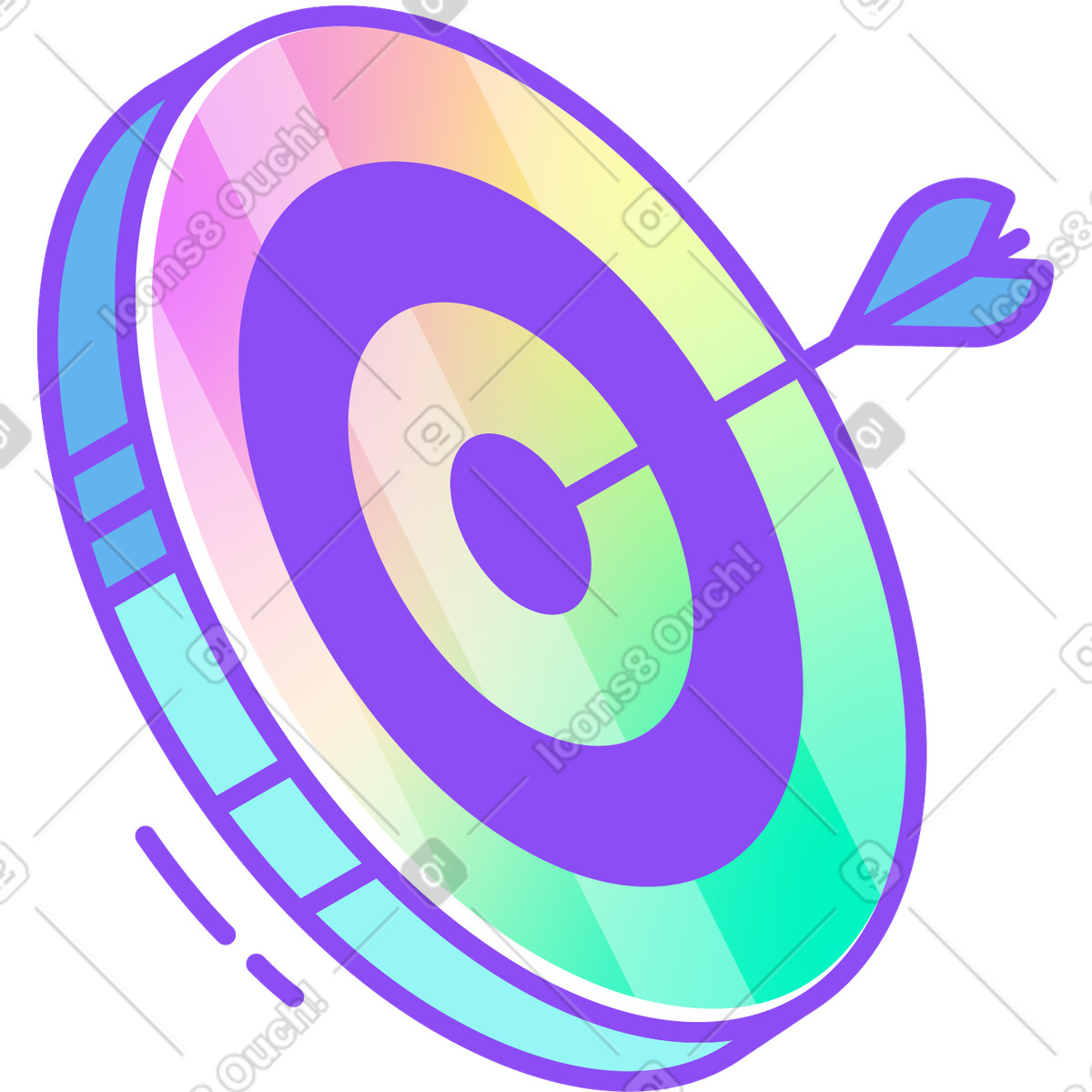 Ilustração de Alvo com flecha em no estilo Holographic para baixar em PNG, SVG