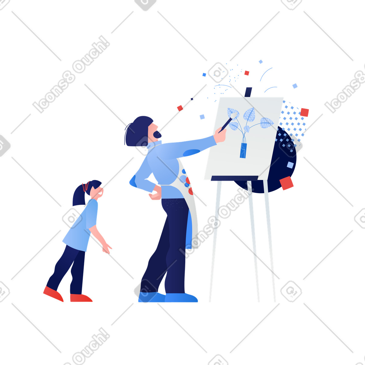 My father is an artist illustration painting clipart graphics and images in SVG, PNG