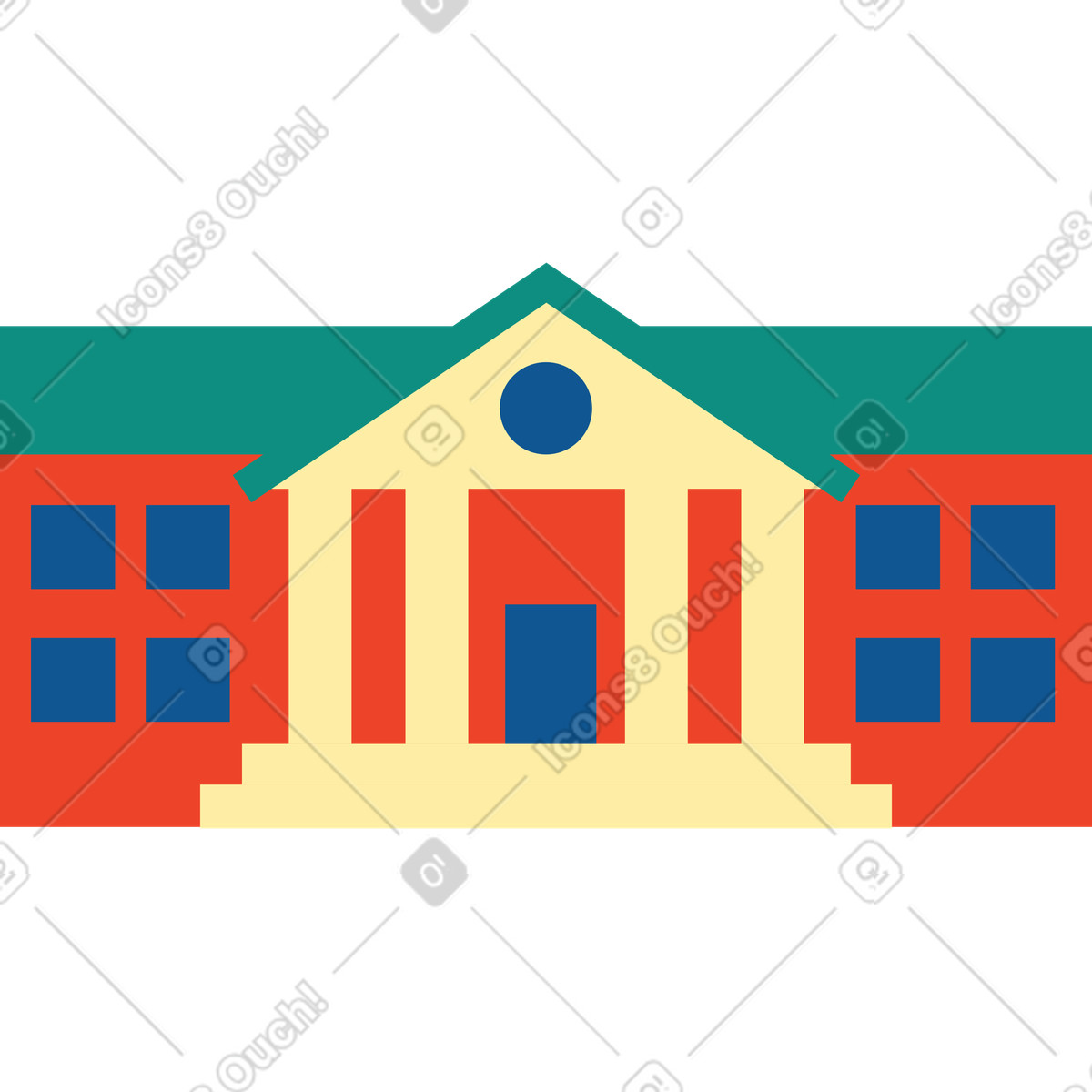University building illustration representing government clipart collection in PNG