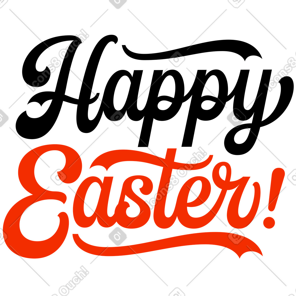 Illustration Lettrage joyeuses pâques dans le style Looney à télécharger aux formats PNG, SVG