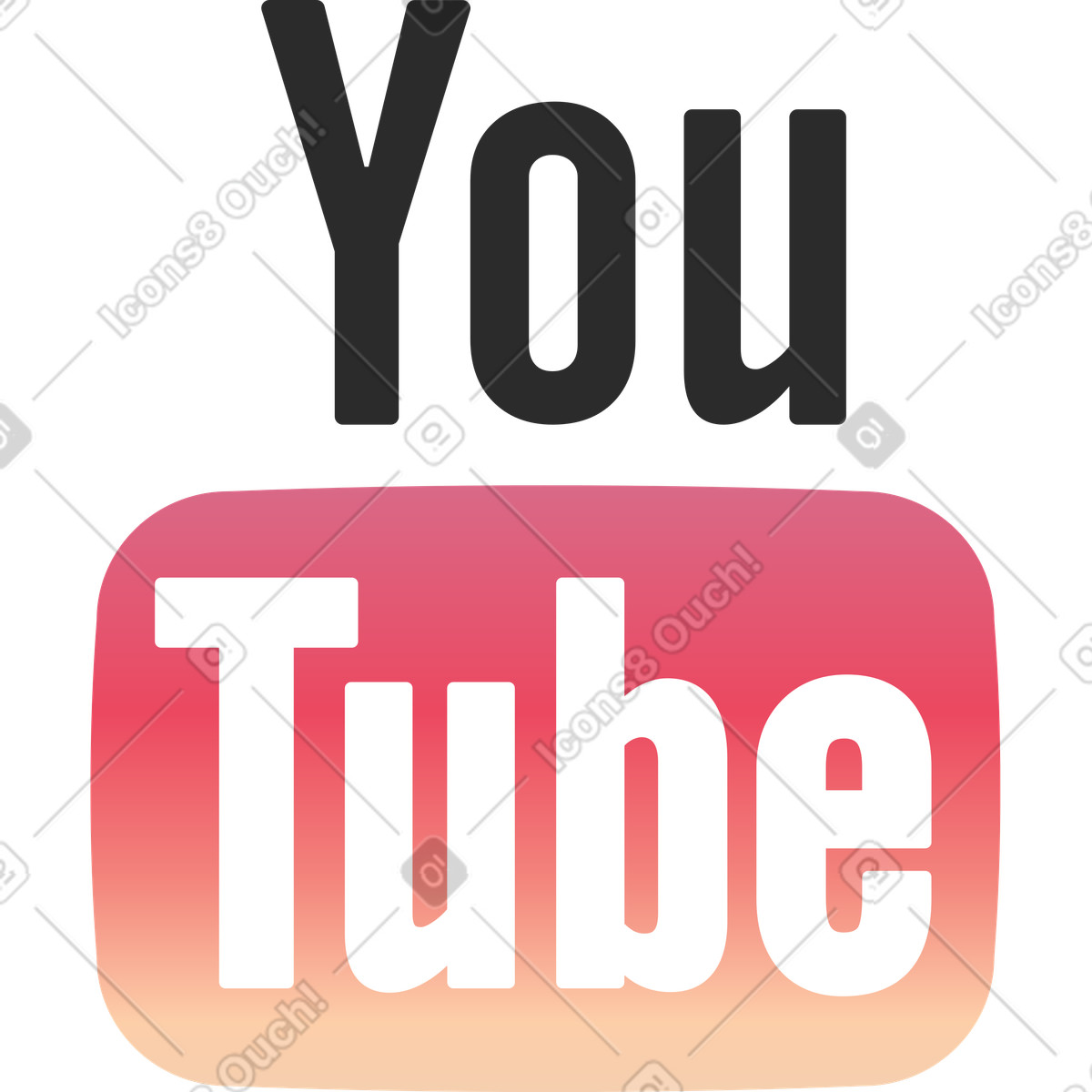Иллюстрация Логотип youtube в стиле Marginalia — скачать в форматах PNG, SVG