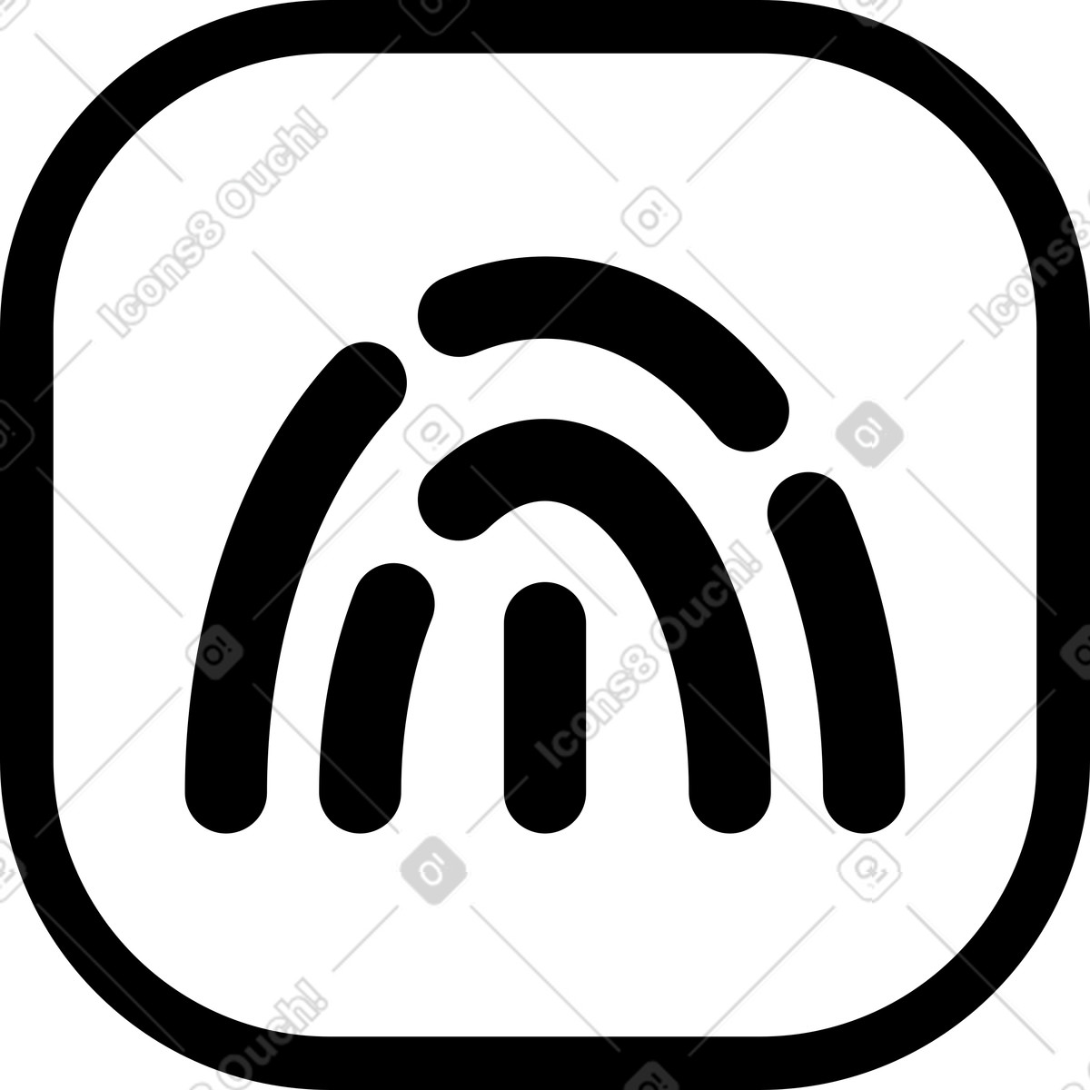 Fingerprint security icon for biometric authentication and identity verification systems-Illustration im Notion Line Art-Stil als Download in PNG, SVG