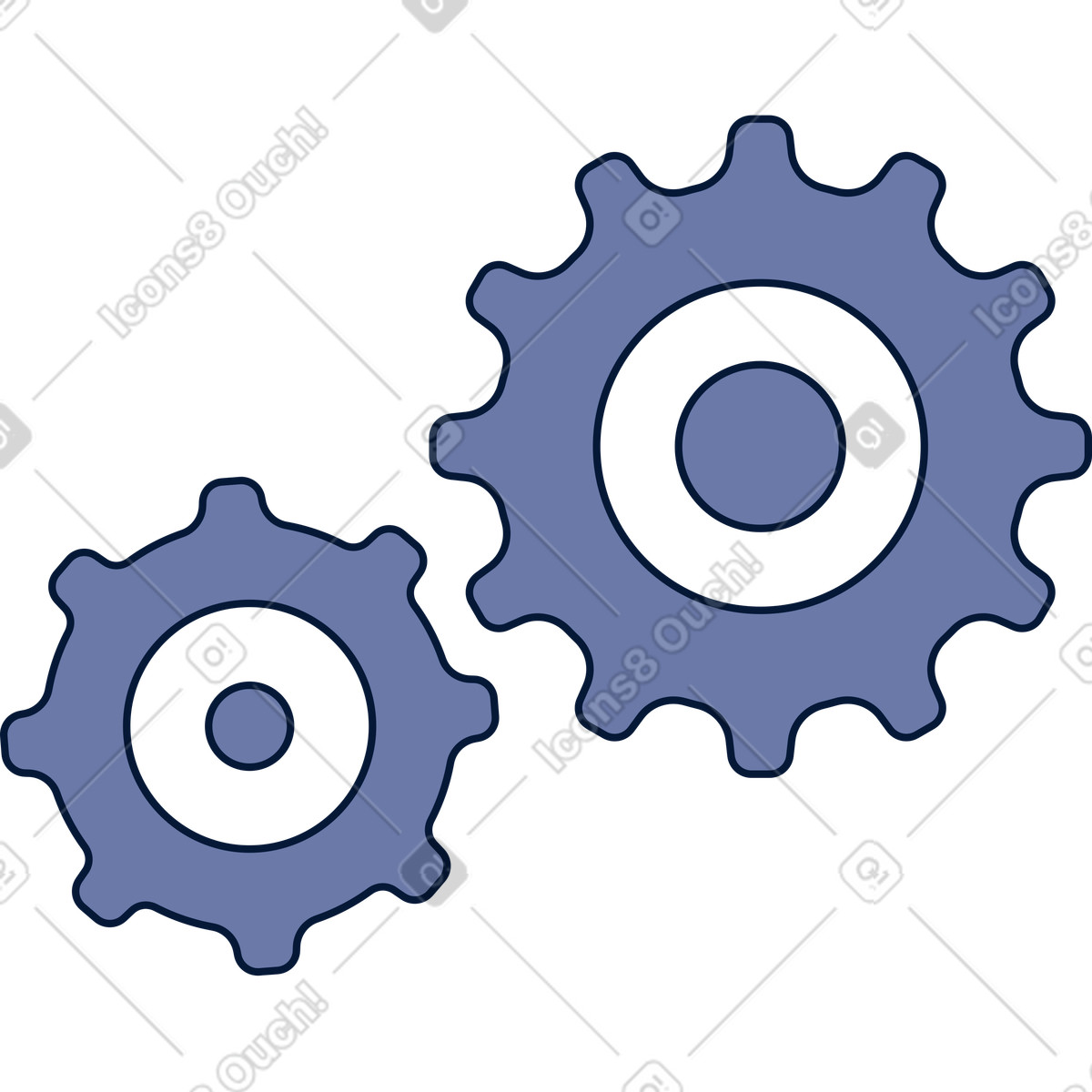 Gears illustration in PNG, SVG