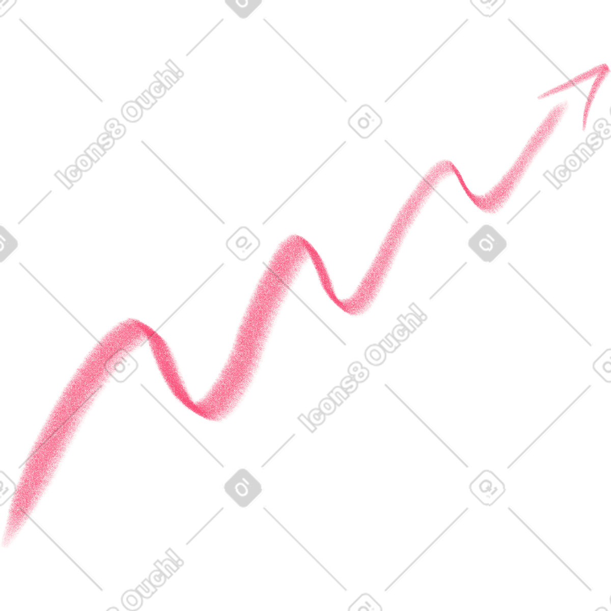 Doodle スタイルの Red wavy arrow のイラストをPNG、SVG形式でダウンロード