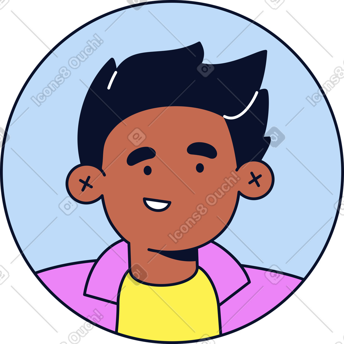 Ilustração de Avatar homem em no estilo Flexy para baixar em PNG, SVG