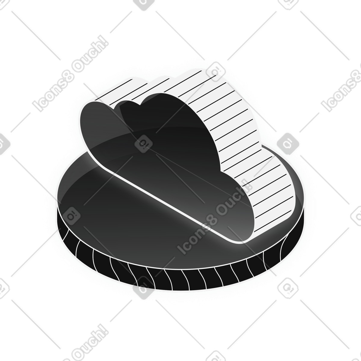 Cloud Storage, Data Backup, Online Infrastructure illustration in Inverse style download in PNG, SVG