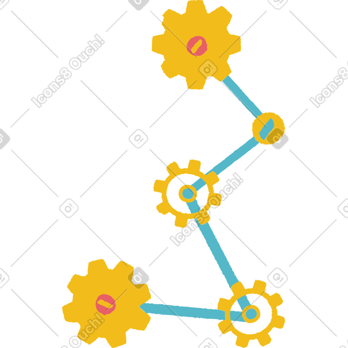 Illustration Engrenages dans le style Flamenco à télécharger aux formats PNG, SVG