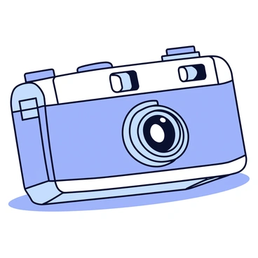 A fine-line illustration of a classic vintage camera with intricate detailing.