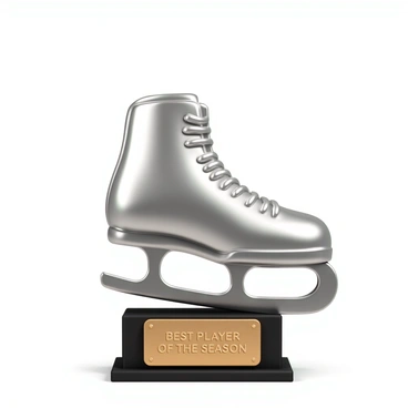 A trophy shaped like a hockey skate, awarded for the best player of the season.