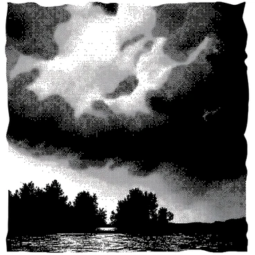 A gnarly storm brewing in the sky with dark, swirling clouds