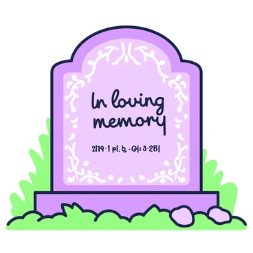 A close-up view of a headstone that features intricate engravings. The stone is made of a smooth material and displays delicate floral patterns along the edges. In the center, there is an elegantly carved inscription. The text reads, "In loving memory," along with a date range that indicates a life well-lived. The background shows a soft blur of green grass, enhancing the focus on the headstone. Surrounding the base are small pebbles that contrast with the stone's texture.