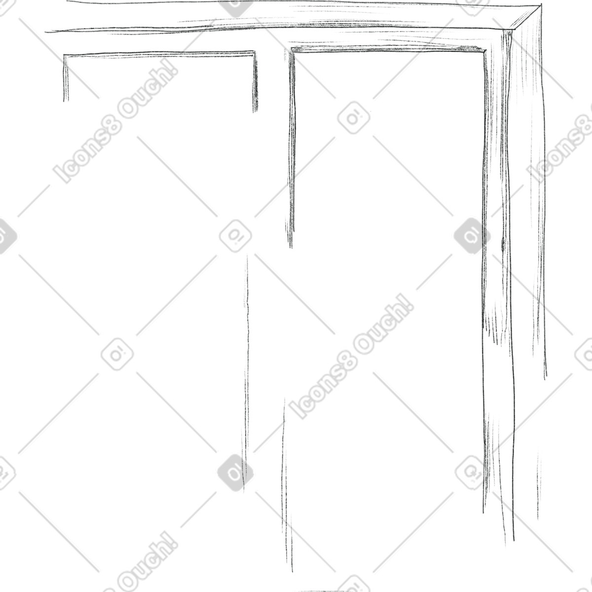 Moments スタイルの Sketch of the window のイラストをPNG、SVG形式でダウンロード