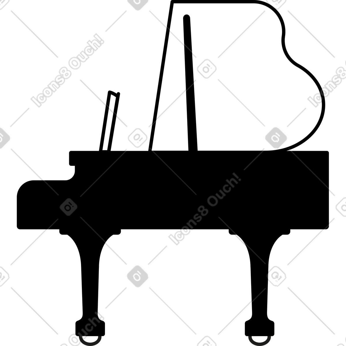 Black piano illustration in Transistor style download in PNG, SVG