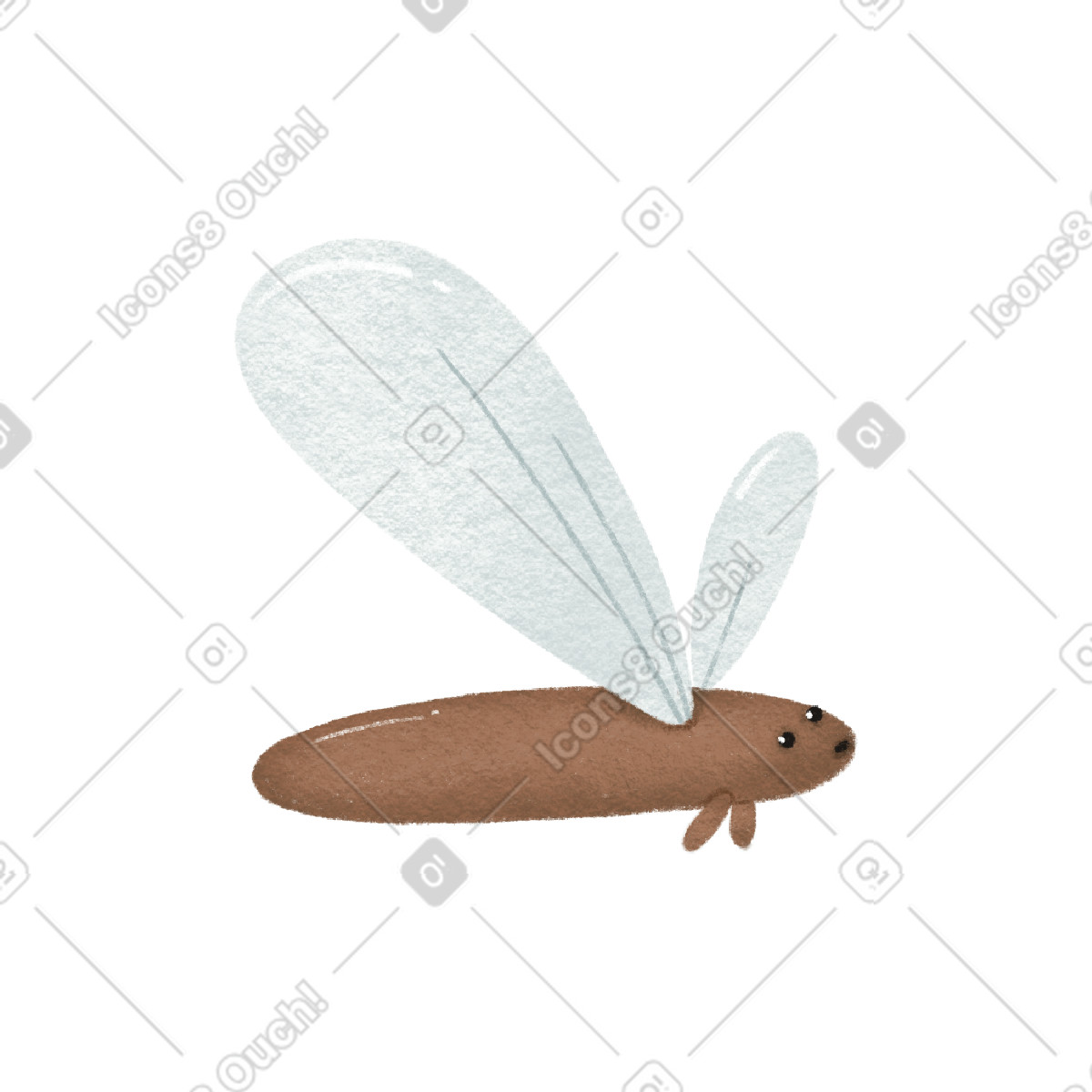 Moscerino illustrazione in stile Woolly scarica in PNG, SVG