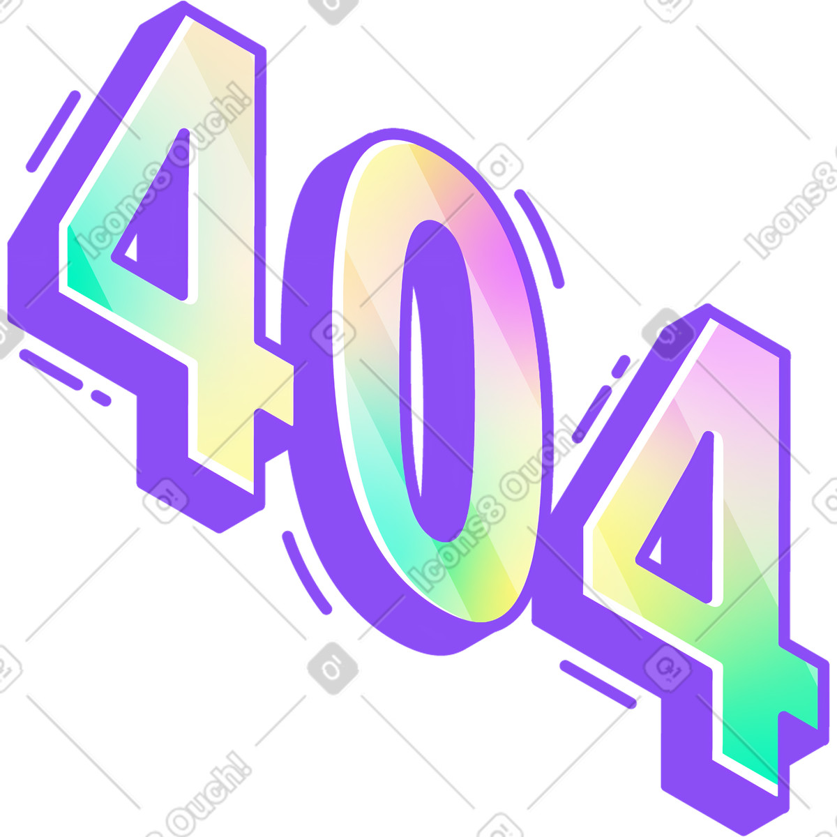 Testo con caratteri 404 illustrazione in stile Holographic scarica in PNG, SVG