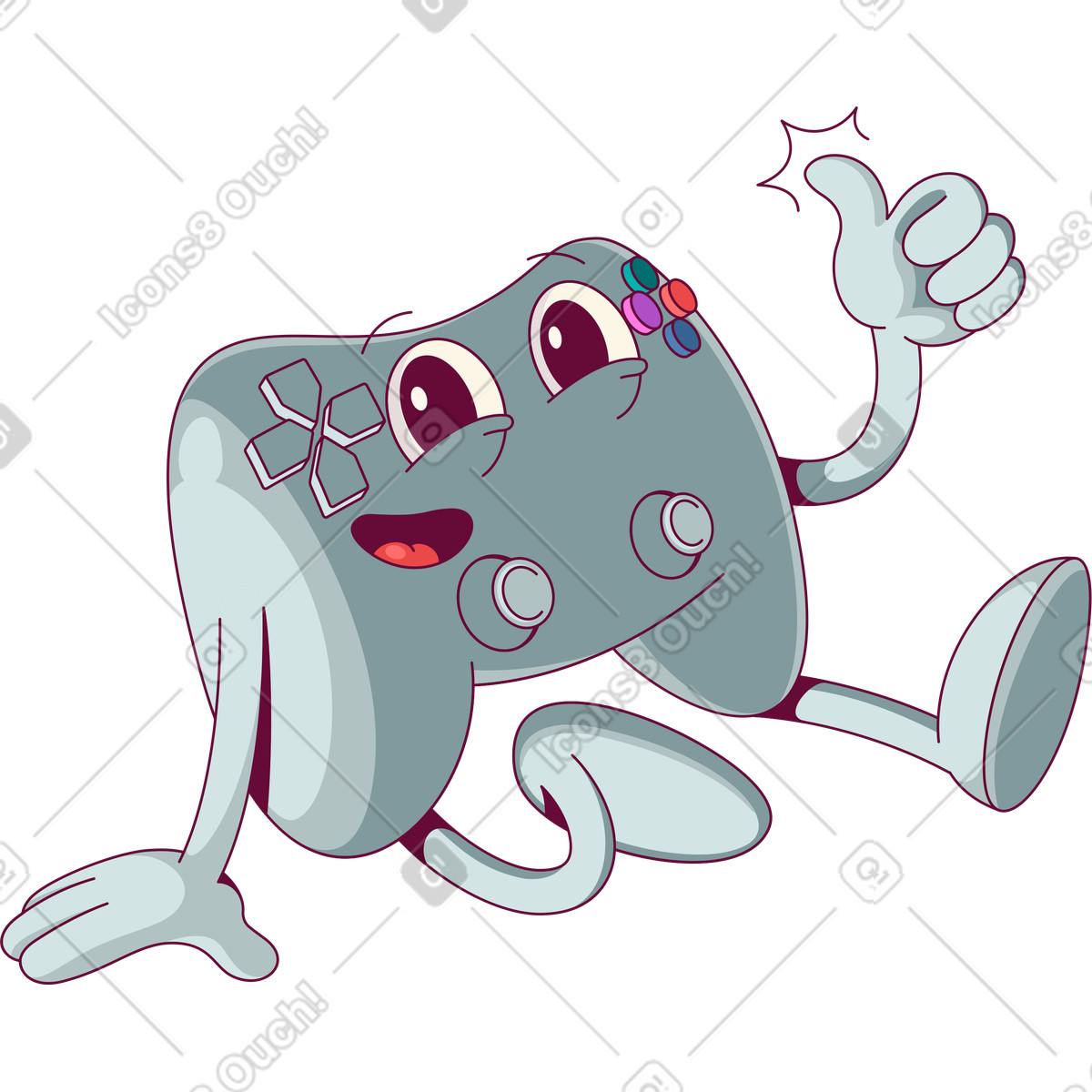 Joystick dà un pollice in su illustrazione stile Handy scarica PNG, SVG