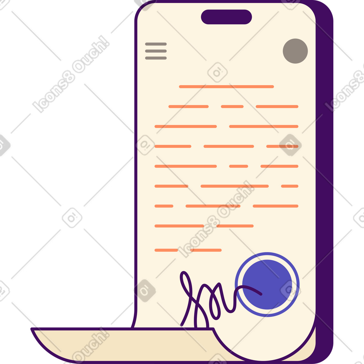 下载 Simplistic 风格的 签署并盖章的协议 插画，支持 PNG、SVG 格式