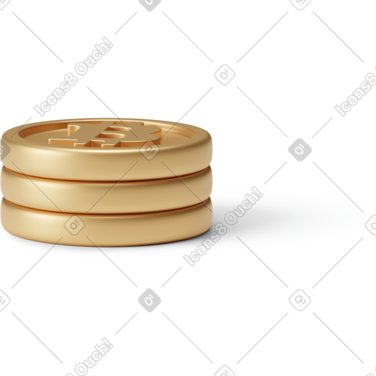 Ilustração de Pile of three bitcoins em no estilo 3D Business para baixar em PNG, SVG
