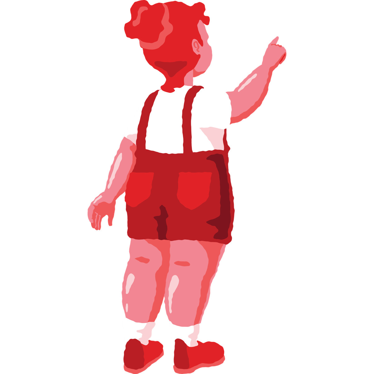 Illustration Chubby girl pointing back dans le style Cherry à télécharger aux formats PNG, SVG