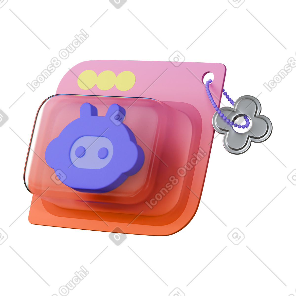 AI robot assistant in plastic box illustration 3D Stickle style download PNG, SVG