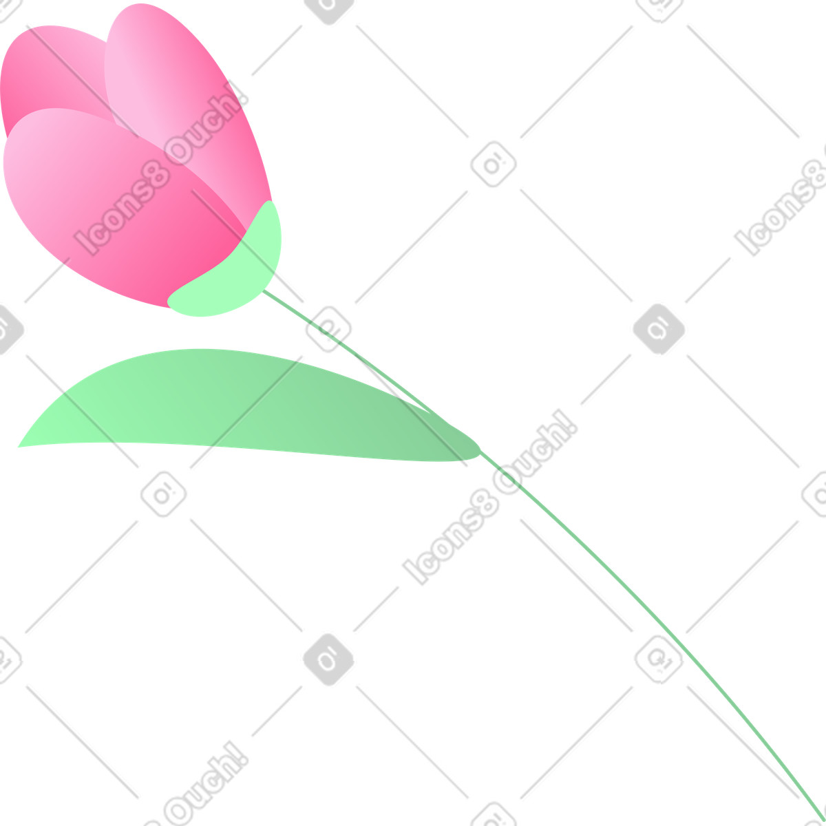 Ilustración Tulipán en estilo Florid a descargar en PNG y SVG