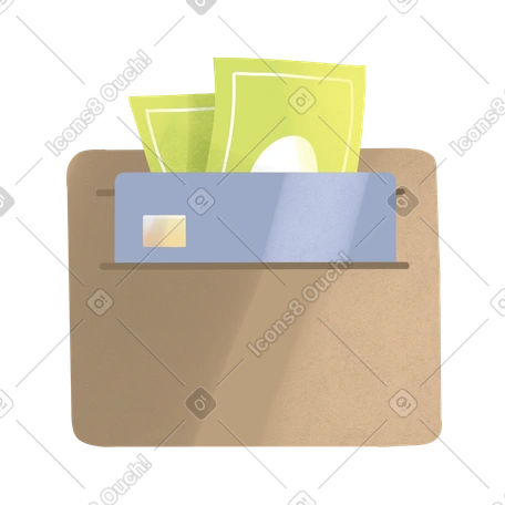 Wallet with bank card and money illustration in Business Shine style ...