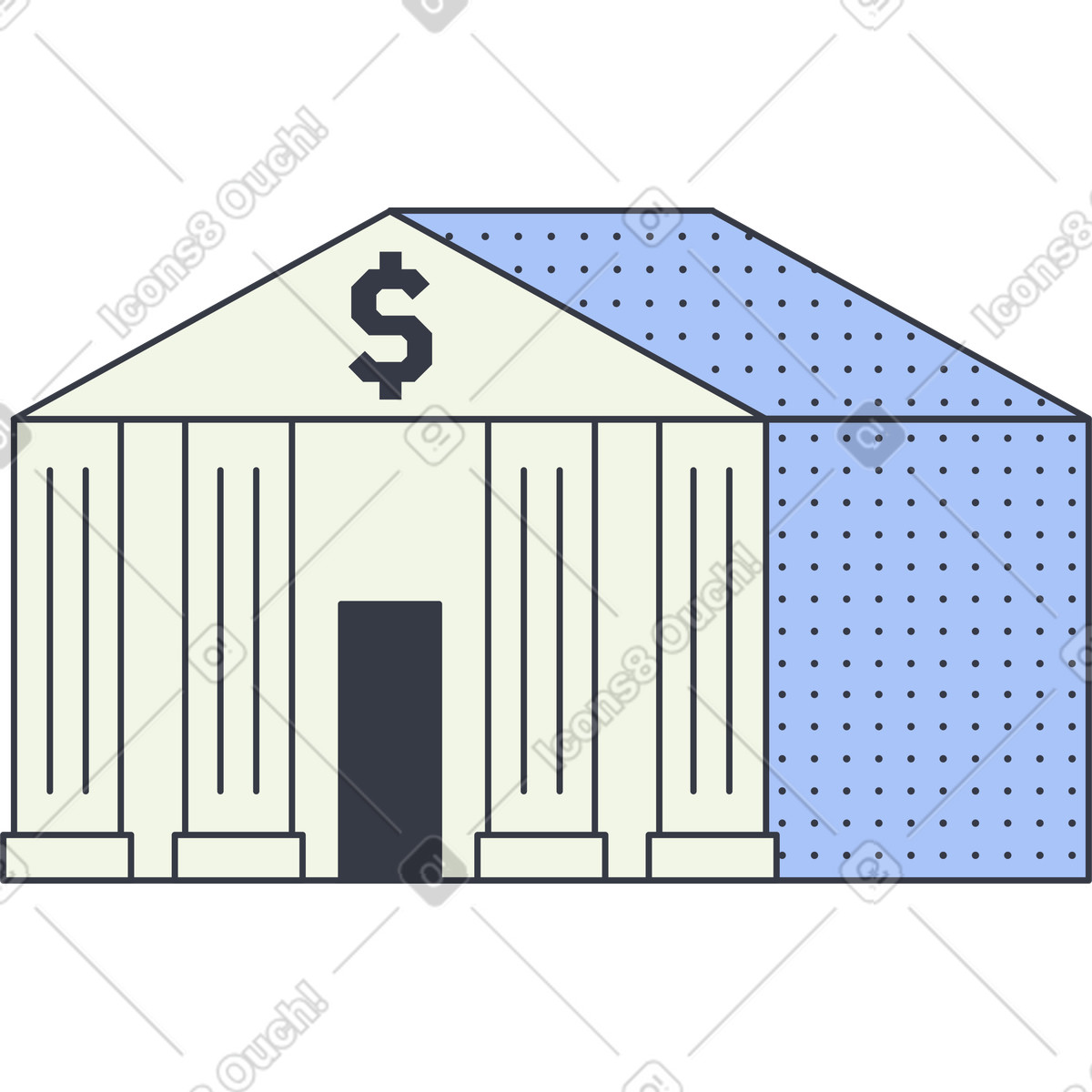 Bank illustration in Abstract style download in PNG, SVG