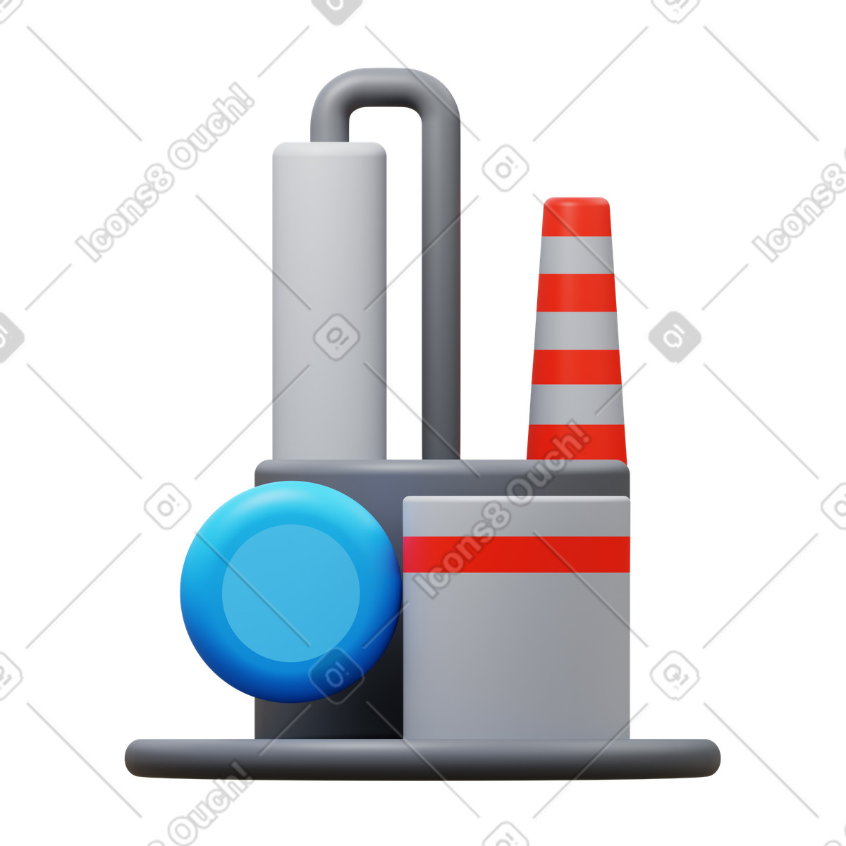 3D Fluency スタイルの Chemical plant のイラストをPNG、SVG形式でダウンロード