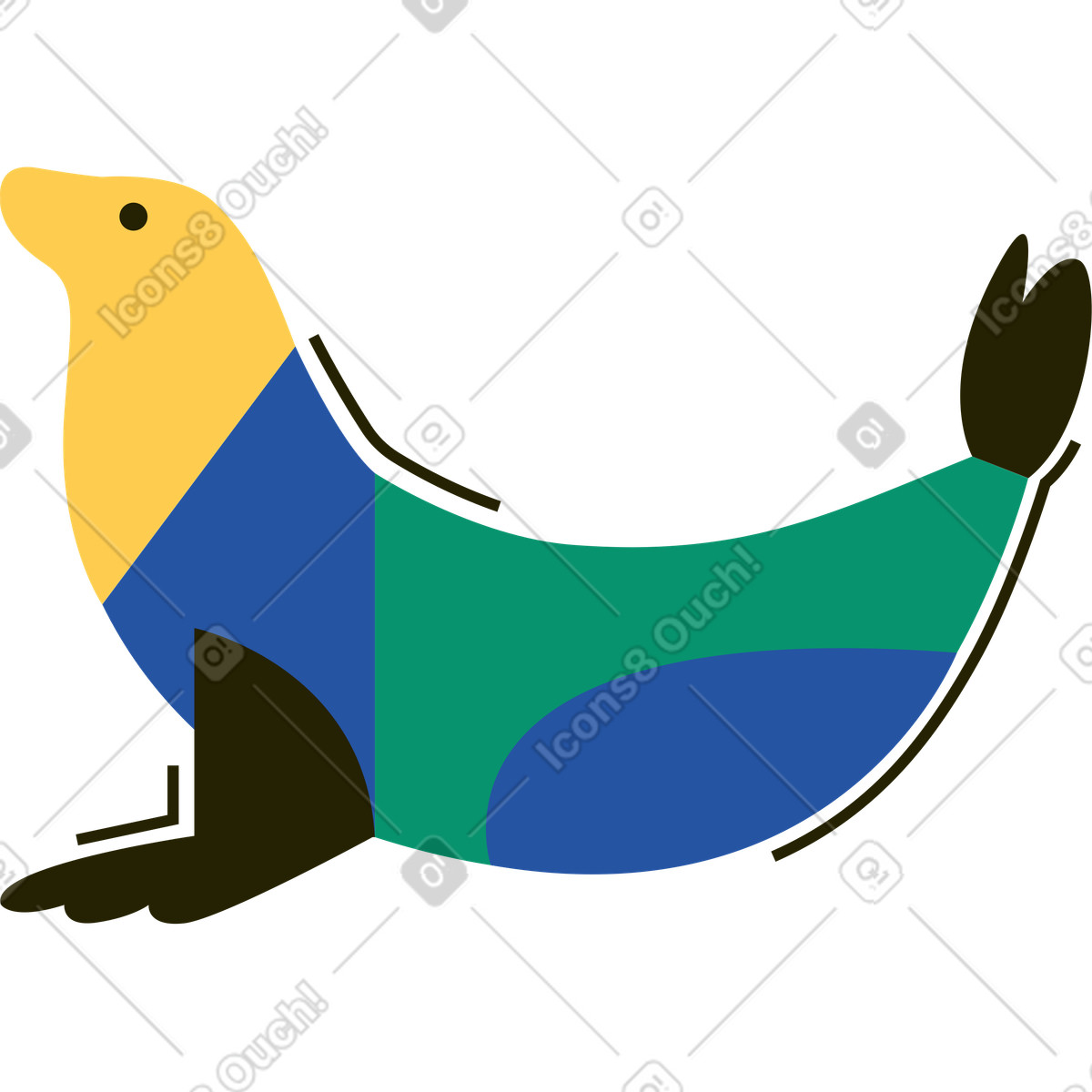 Seelöwe-Illustration im Spot-Stil als Download in PNG, SVG