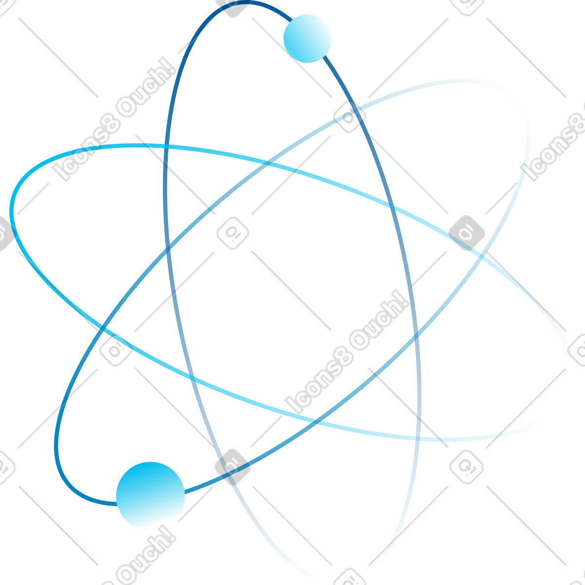 Ilustración Átomo en estilo Icy a descargar en PNG y SVG