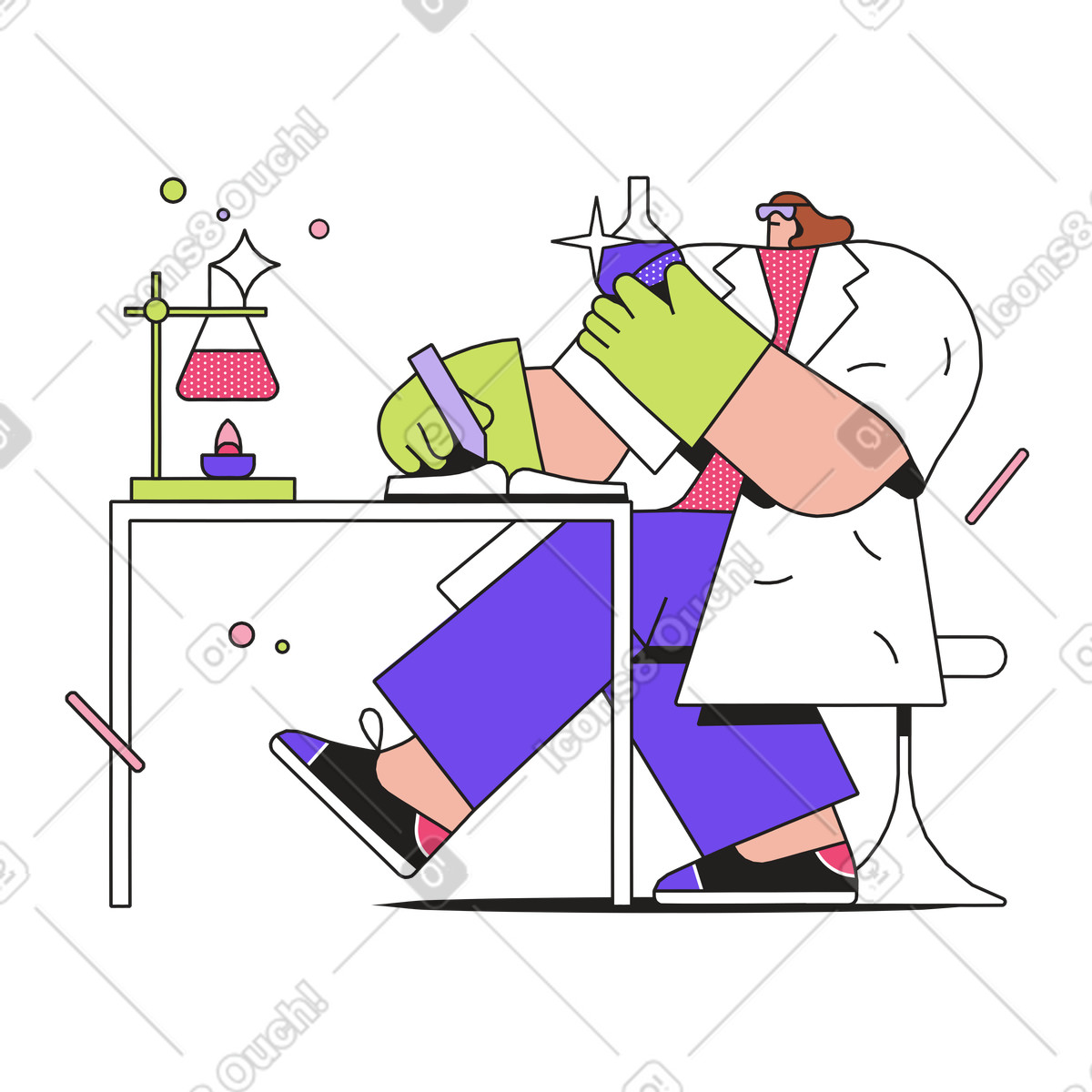 Dazzle スタイルの Scientist holding a test tube in his hand のイラストをPNG、SVG形式でダウンロード