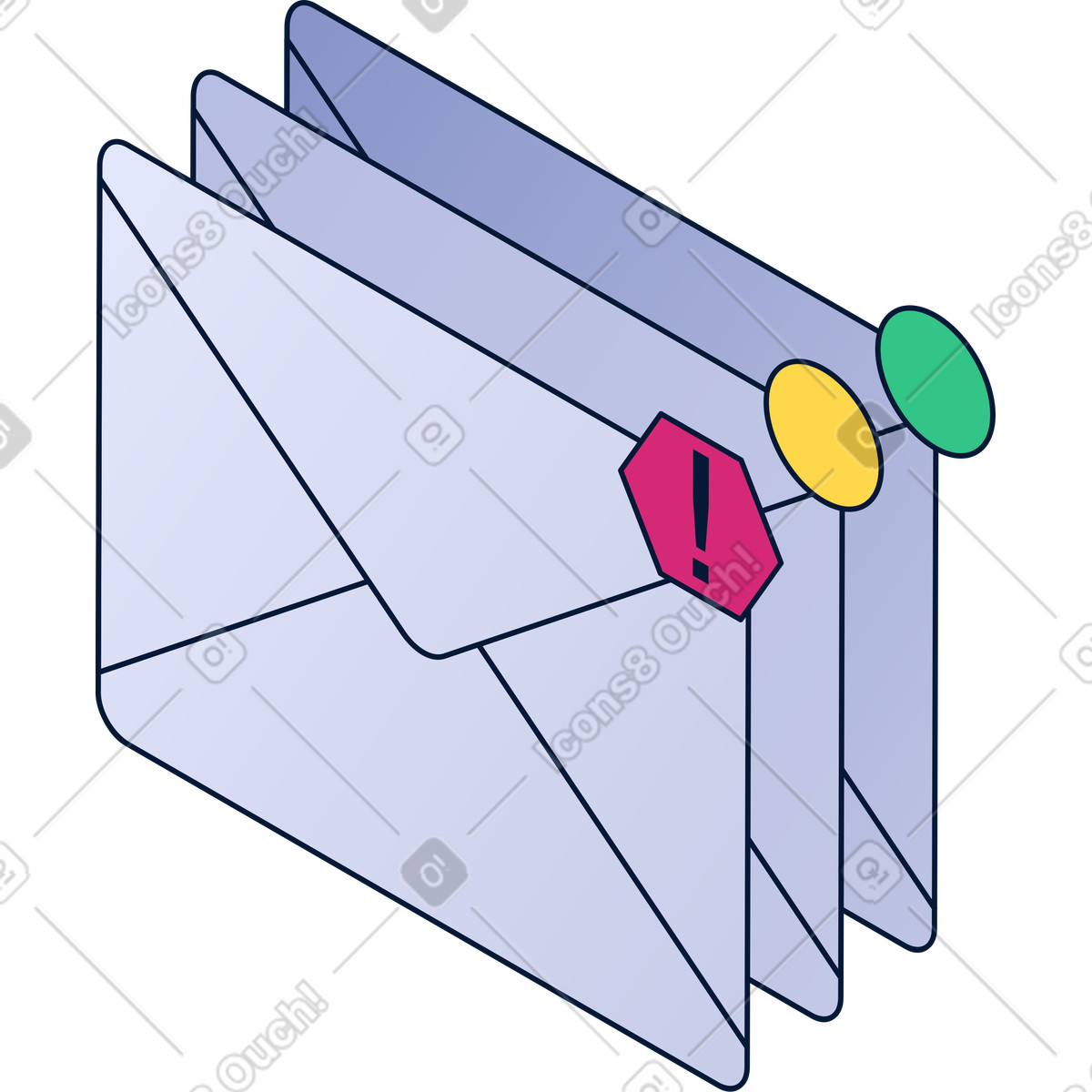 Pila di email illustrazione in stile Neat scarica in PNG, SVG
