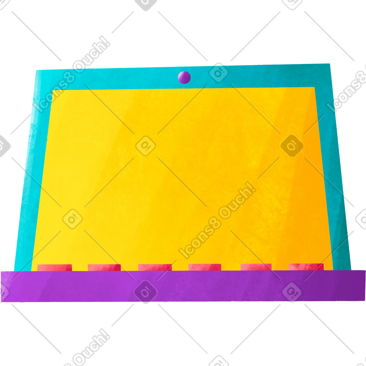 下载 Bonbon 风格的 Workspace laptop with purple base and orange monitor 插画，支持 PNG、SVG 格式