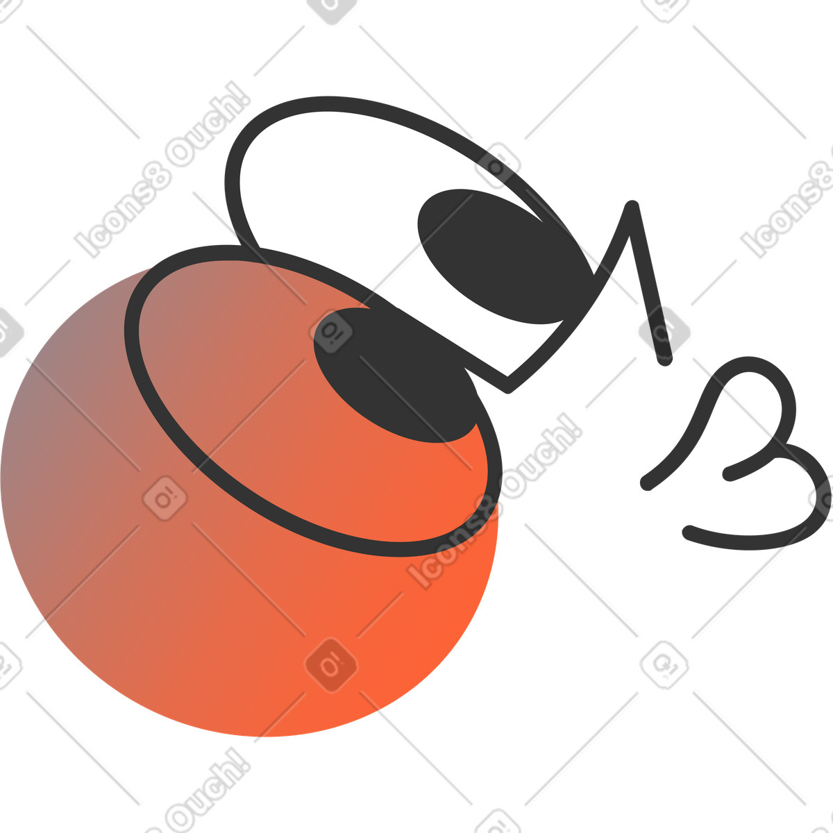 Head illustration in Crayon style download in PNG, SVG