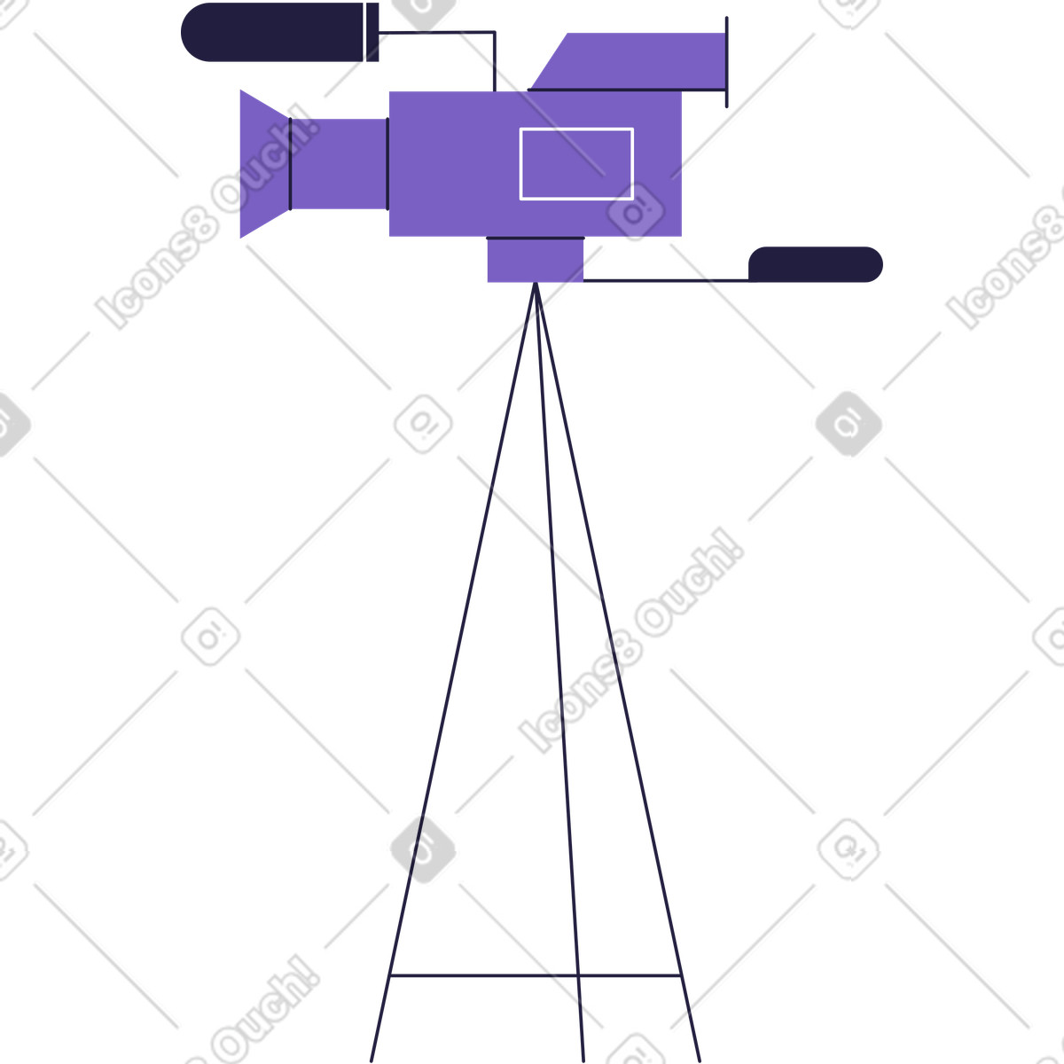 Videokamera-Illustration im Mellow-Stil als Download in PNG, SVG