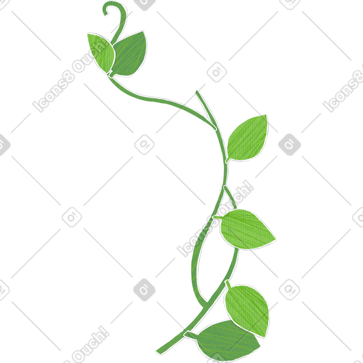 Weaving plant with leaves illustration in Crafty style download in PNG, SVG