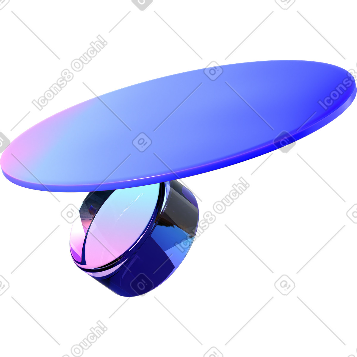 Gradient disk and glass cylinder illustration in 3D Glassy style download in PNG, SVG