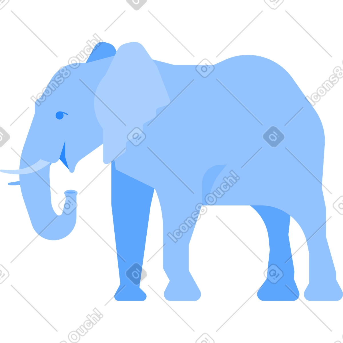 Elefant-Illustration im Urban-Stil als Download in PNG, SVG