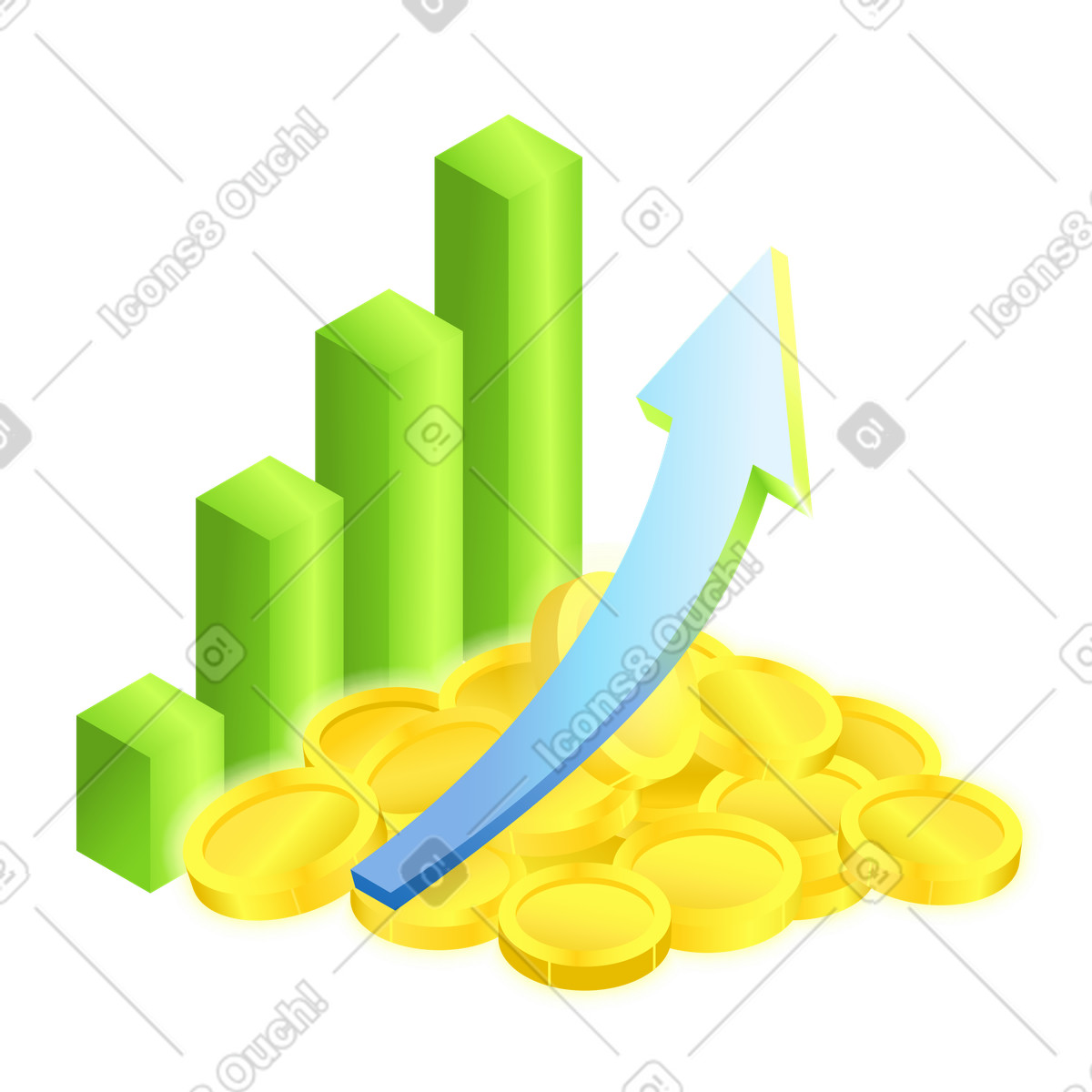 Grafico a barre che rappresenta l'inflazione e l'aumento dei costi. analisi della crescita. strumenti di business intelligence, report successo. presentazione successo per gli investitori. illustrazione in stile Isotech scarica in PNG, SVG